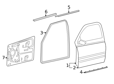 Door & Components for 2004 Dodge Ram 3500 #1