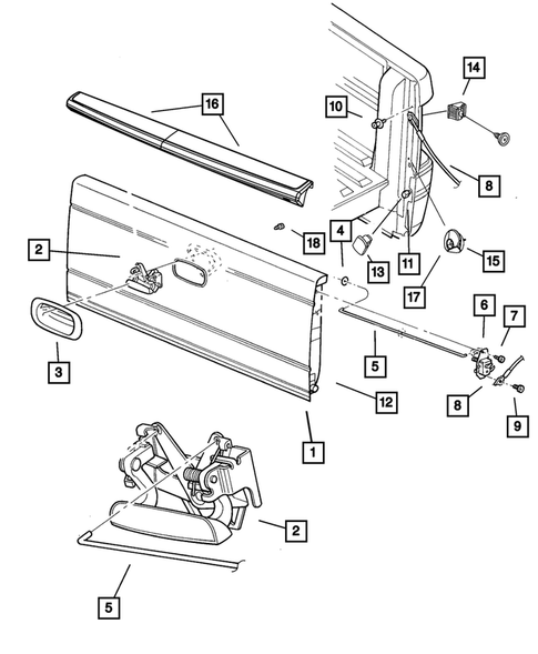 Pick-up Box and Fuel Filler Door for 2011 Ram Dakota #1