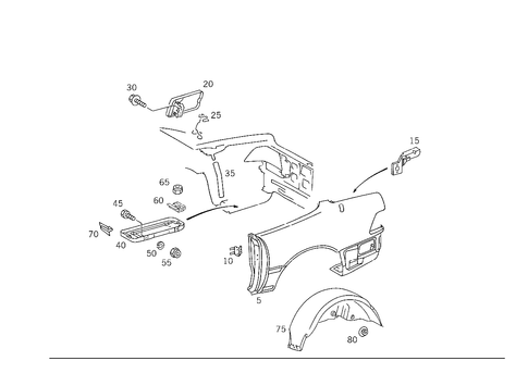 Rear Fender, Battery Frame for 1993 Mercedes-Benz 600SL #0