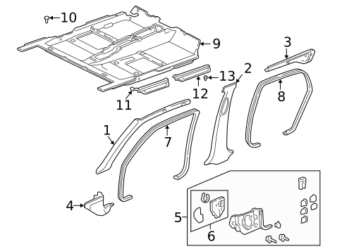 Interior Trim - Pillars for 2004 Acura RL #0