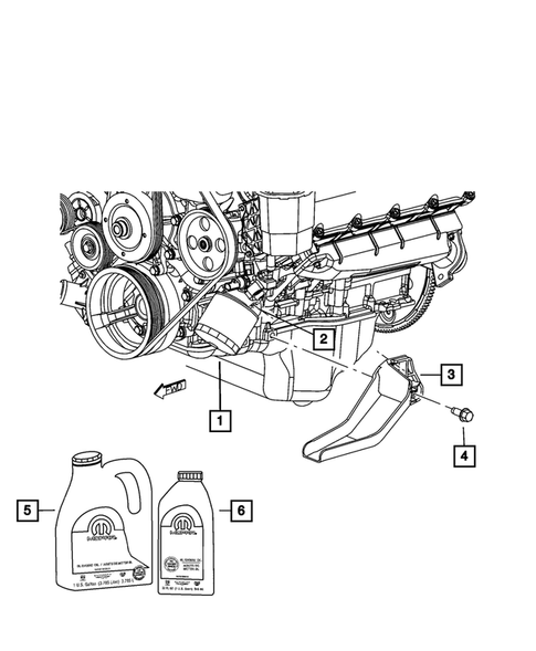 Engine Oiling, Oil Pan and Indicator (Dipstick) for 2009 Dodge Durango #1