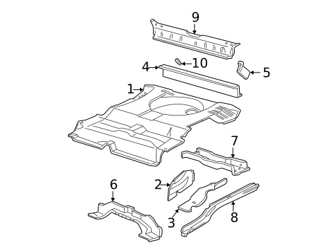 Rear Floor & Rails for 2004 Mercury Sable #0