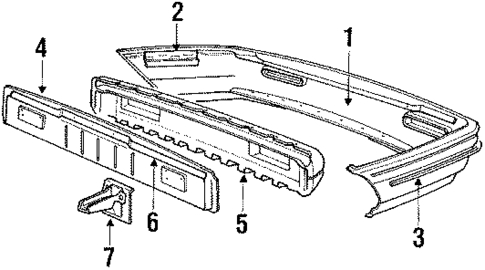 Bumper Assembly - Rear for 1990 Mitsubishi Mirage #0