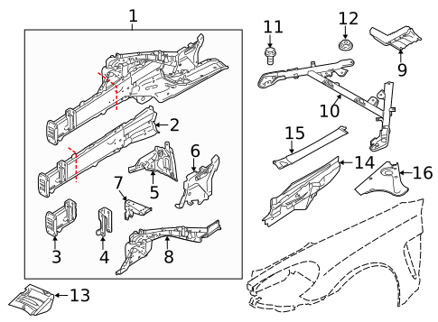 Structural Components & Rails for 2016 Porsche Panamera #0