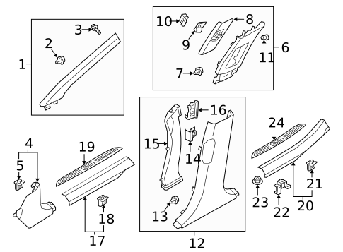 Interior Trim - Pillars for 2017 Genesis G90 #0