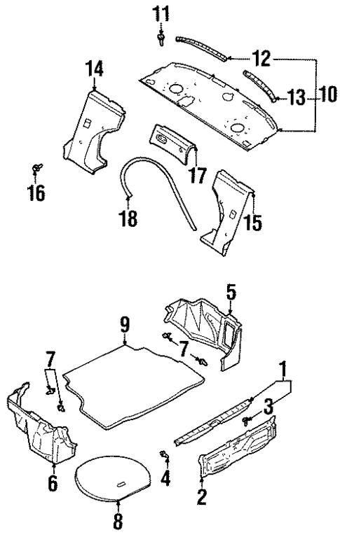 INTERIOR TRIM - REAR BODY for 2002 INFINITI G20 #0