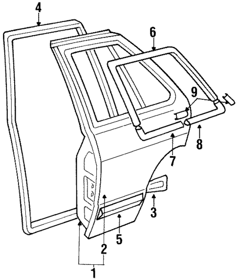 Door & Components for 1988 Volkswagen Golf #0