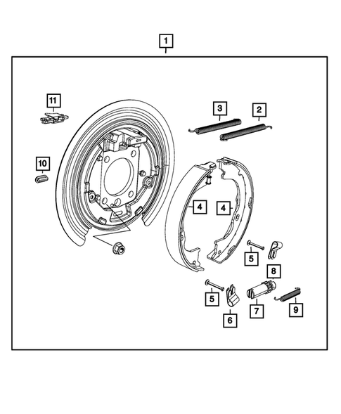 Parking Brake Lever, Cables, and Rear Disc Park Brake Assembly for 2019 Jeep Grand Cherokee #0