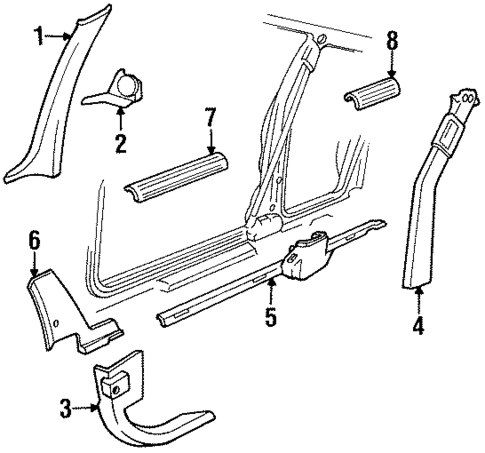 Interior Trim - Pillars for 1996 Pontiac Bonneville #0