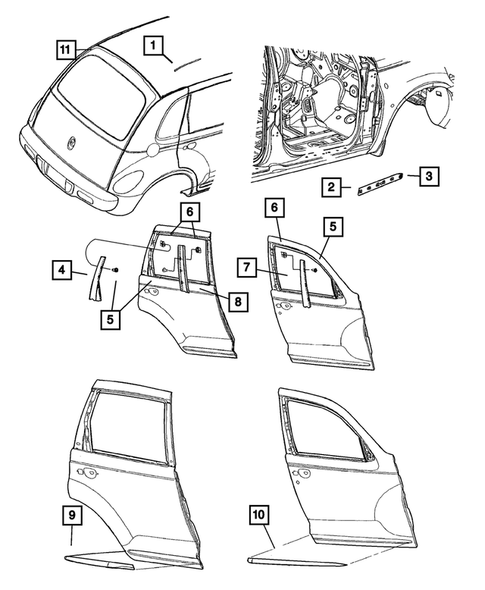 Moldings and Ornamentation for 2006 Chrysler PT Cruiser #0