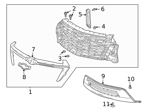 Grille & Components for 2024 Chevrolet Traverse Limited #0