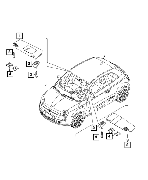 Headliners - Visors - Assist Straps for 2024 Fiat 500E #0