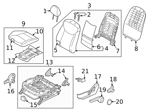 Driver Seat Components for 2012 Hyundai Elantra #1