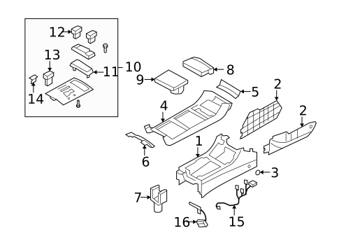 Front Console for 2008 Hyundai Azera #0