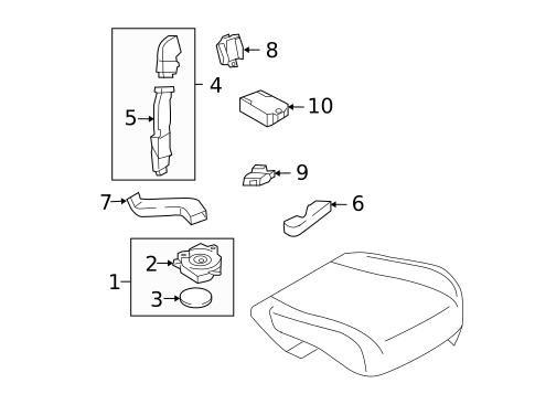 Passenger Seat Components for 2011 INFINITI FX50 #1