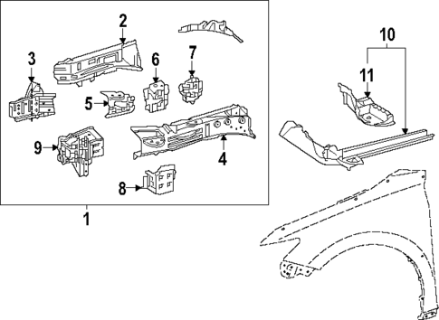 Structural Components & Rails for 2025 Toyota Camry #1