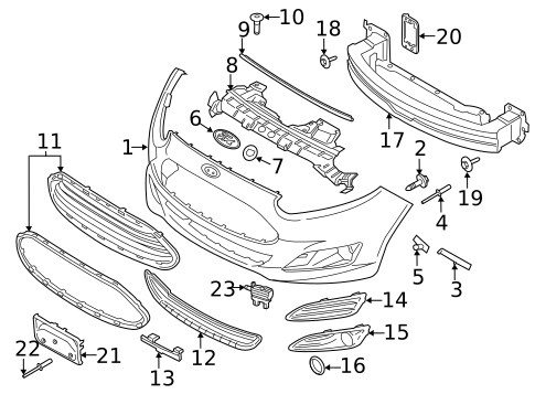 Bumper & Components - Front for 2016 Ford Fiesta #0