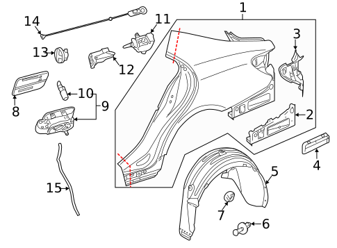 Quarter Panel & Components for 2017 Mercedes-Benz CLS63 AMG S #0