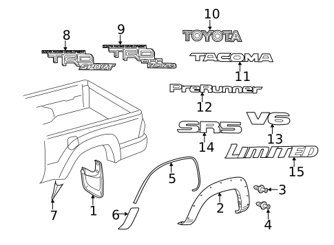 Exterior Trim - Pick UP Box for 2006 Toyota Tacoma #1