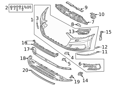 Bumper & Components - Front for 2020 Audi A8 Quattro #3