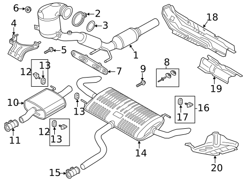 Exhaust Components for 2023 Volkswagen Atlas #1