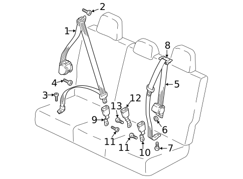 Second Row Seat Belts for 2025 Volkswagen Atlas #0