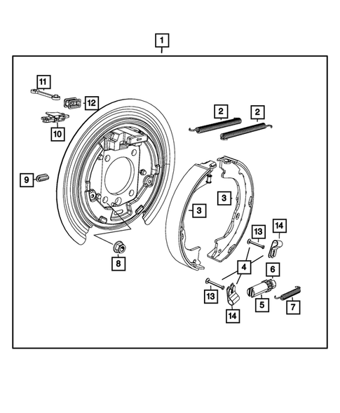 Parking Brake Level, Cables, and Rear Disc Park Brake Assembly for 2021 Jeep Wrangler #0