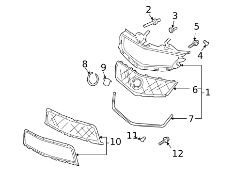 Grille & Components for 2012 Cadillac CTS #1