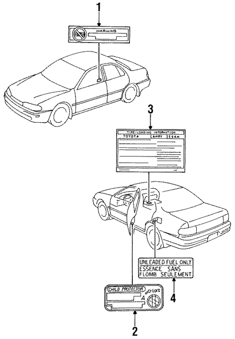 Labels for 1995 Toyota Camry #0