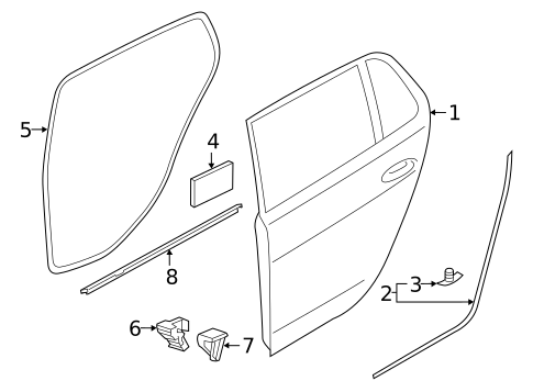 Door & Components for 2015 Volkswagen Golf #1