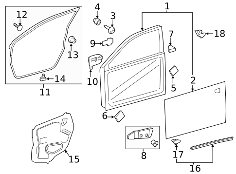 Door & Components for 2018 Lexus ES350 #1