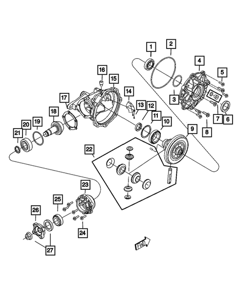 Front Axle: Housing, Differential and Vent for 2021 Chrysler 300 #0
