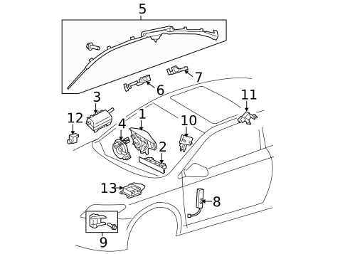 Air Bag Components for 2006 Scion tC #0