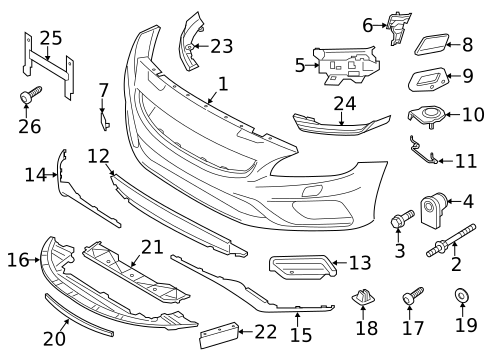 Bumper & Components - Front for 2015 Volvo S60 #1