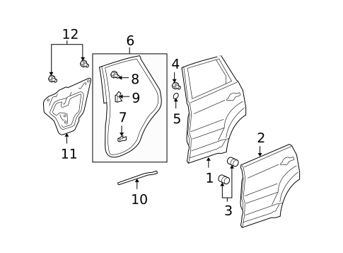 Door & Components for 2011 Acura RDX #1