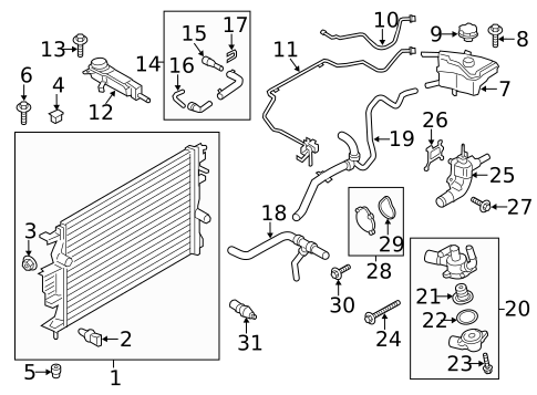 Radiator & Components for 2014 Lincoln MKZ #1