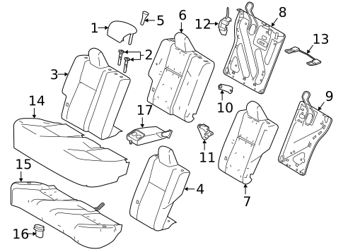 Rear Seat Components for 2019 Toyota Corolla #1