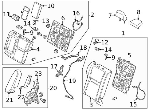 Rear Seat Components for 2021 Nissan Rogue #1
