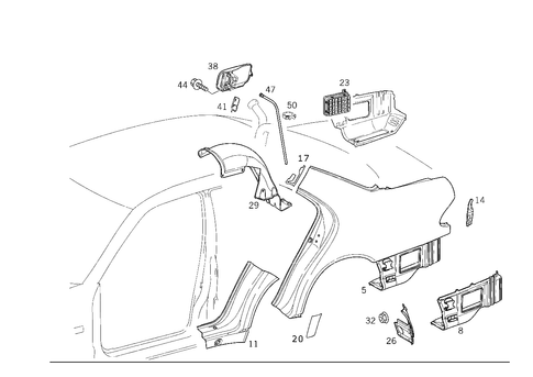 Rear Fender for 1998 Mercedes-Benz E430 #0