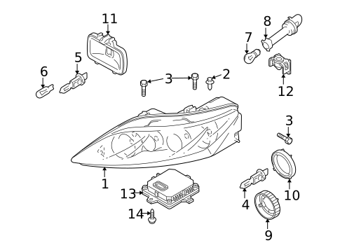 Headlamp Components for 2006 Mazda 6 #0