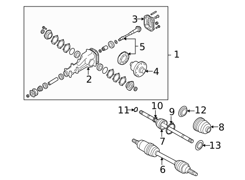 Axle & Differential for 2012 Subaru Legacy #1