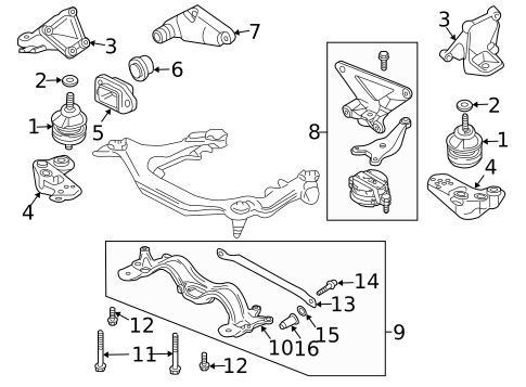 Engine & Trans Mounting for 2004 Audi A4 Quattro #1