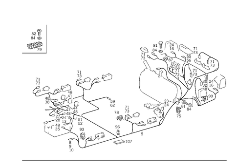 Tail Lamp Cable Harness for 1993 Mercedes-Benz 300E #1