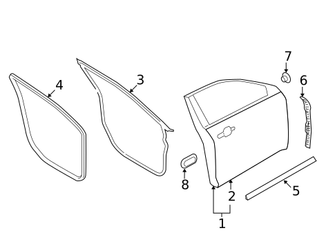 Door & Components for 2015 Ford Taurus #1