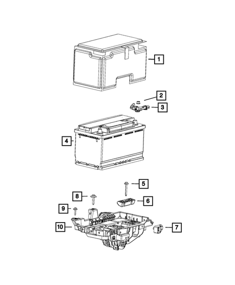 Battery, Battery Tray and Cables for 2014 Jeep Cherokee #0