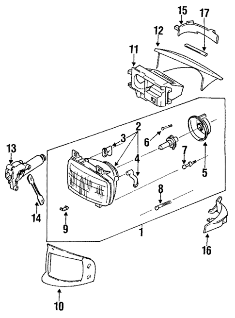 Headlamp Components for 1994 Mazda RX-7 #0