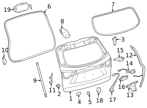 Liftgate for 2019 Toyota Highlander #0