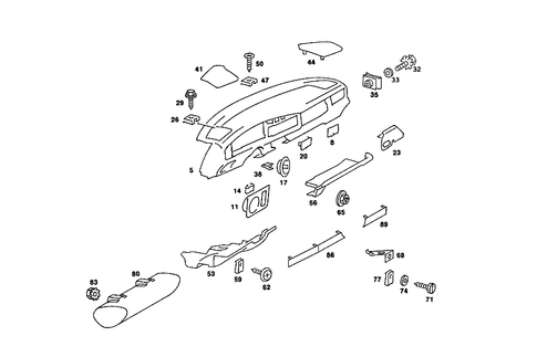 Instrument Panel for 1987 Mercedes-Benz 190D #1