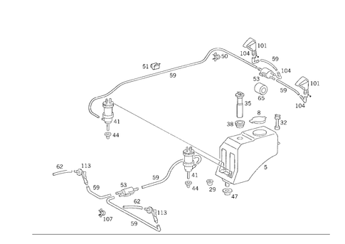 Pane Washer, Headlamp Wiper/Washer for 1984 Mercedes-Benz 300TD #1