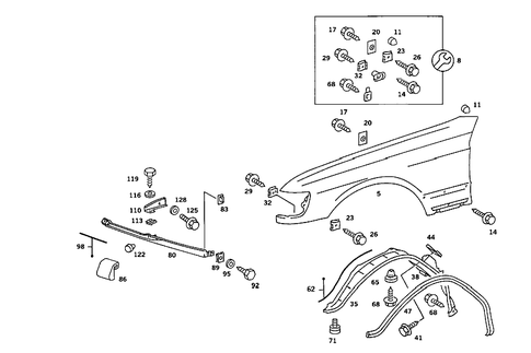 Front Fender for 1987 Mercedes-Benz 560 SEC #1
